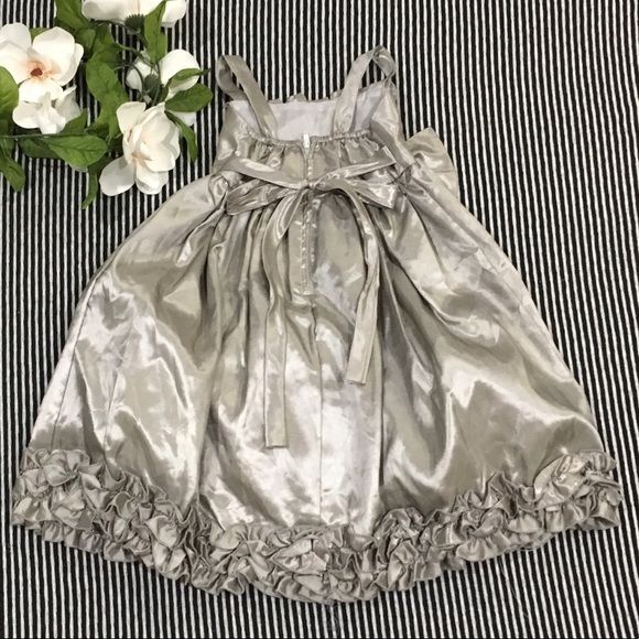 Silver Metallic Ruffle Dress - Picture 4 of 4